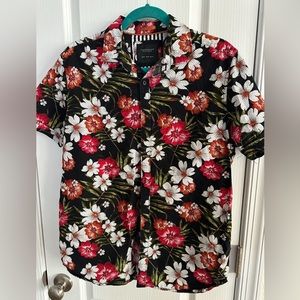 Floral Black Button Down Shirt